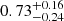 $ 0.73^{+0.16}_{-0.24} $