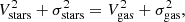 $$ \begin{aligned} V_{\rm stars}^{2} + \sigma _{\rm stars}^{2} = V_{\rm gas}^{2} + \sigma _{\rm gas}^{2}, \end{aligned} $$