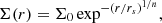 $$ \begin{aligned} \Sigma (r) = \Sigma _{0}\exp ^{- (r/r_{s})^{1/n} }, \end{aligned} $$