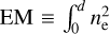$\int {{{\bar n}_{\rm{e}}}} $