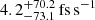 $ 4.2^{+70.2}_{-73.1}\, \rm fs \, s^{-1} $