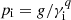 $ p_{\rm i}=g/\gamma^q_{\rm i} $