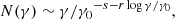 $$ \begin{aligned} N(\gamma )\sim {\gamma /\gamma _0}^{-s-r\log {\gamma /\gamma _0}}, \end{aligned} $$