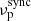 $ \nu^{\mathrm{sync}}_{\mathrm{p}} $