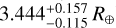 $3.444_{ - 0.115}^{ + 0.157}{R_ \oplus }$