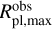 $\left( {R_{{\rm{pl}},\max }^{{\rm{obs}}}} \right)$