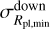 $\left( {\sigma _{{R_{{\rm{pl}},\min }}}^{{\rm{down}}}} \right)$