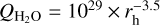 ${Q_{{{\rm{H}}_{\rm{2}}}{\rm{O}}}} = {10^{29}} \times r_{\rm{h}}^{ - 3.5}$