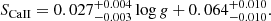 $$ \begin{aligned} S_{\rm CaII} = 0.027_{-0.003}^{+0.004} \log g + 0.064_{-0.010}^{+0.010}. \end{aligned} $$