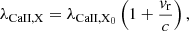 $$ \begin{aligned} \lambda _{\rm CaII,X} = \lambda _{\mathrm{CaII, X}_{0}} \left( 1 + \frac{{ v}_{\rm r}}{c} \right), \end{aligned} $$