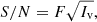 $$ \begin{aligned} {S/N} = F \sqrt{I_{\rm v}}, \end{aligned} $$