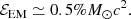 $$ \begin{aligned} \mathcal{E}_{\rm EM}\simeq 0.5\%M_\odot c^2. \end{aligned} $$