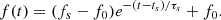 $$ \begin{aligned} f(t)=(f_s-f_0)e^{-(t-t_s)/\tau _s}+f_0. \end{aligned} $$