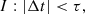 $$ \begin{aligned} I: \left|\Delta t\right| < \tau , \end{aligned} $$