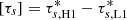 $ \left[ \tau_s \right]= \tau_{s,{\tiny\mathrm{H1}}}^*-\tau_{s,{\tiny\mathrm{L1}}}^* $