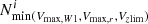 $ N^i_{\mathrm{min}(V_{{\rm max}, W1}, V_{{\rm max}, r}, V_{z{\rm lim}})} $