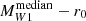 $ M_{W1}^{\mathrm{median}}-r_0 $