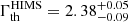 $ \Gamma_{\mathrm{th}}^{\mathrm{HIMS}} = 2.38^{+0.05}_{-0.09} $