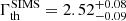 $ \Gamma_{\mathrm{th}}^{\mathrm{SIMS}} = 2.52^{+0.08}_{-0.09} $