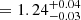 $ = 1.24^{+0.04}_{-0.03} $