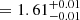 $ =1.61^{+0.01}_{-0.01} $