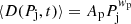 $ \langle D(P_{\mathrm{j}},t) \rangle = A_{\mathrm{p}} P_{\mathrm{j}}^{\mathit{w}_{\mathrm{p}}} $