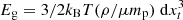 $ E_{\rm g} = 3/2 k_{\rm B} T (\rho /\mu m_{\rm p})\; {\rm d}x_t^3 $