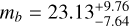 ${m_b} = 23.13_{ - 7.64}^{ + 9.76}$