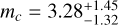 ${m_c} = 3.28_{ - 1.32}^{ + 1.45}{M_ \oplus }$
