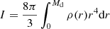 $ I = \frac{8\pi}{3} \int_0^{M_{\mathrm{d}}} \rho(r)r^4 \mathrm{d}r $