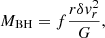 $$ \begin{aligned} M_{\rm BH} = f \frac{r \delta { v}^2_r}{G} , \end{aligned} $$