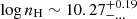 $ \log n_{\mathrm{H}} \sim 10.27^{+0.19}_{-\ldots} $