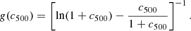 $$ \begin{aligned} g(c_{500})= \left[ \ln (1+c_{500}) - \frac{c_{500}}{1+c_{500}} \right]^{-1}. \end{aligned} $$
