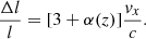 $$ \begin{aligned} \frac{\Delta l}{l} = [3+ \alpha (z)] \frac{{v}_x}{c}. \end{aligned} $$