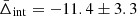 $ \bar{\Delta}_{\mathrm{int}} = -11.4 \pm 3.3 $