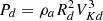 $ P_d = \rho_a R_d^2 V_{Kd}^3 $