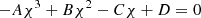 $$ \begin{aligned} - A \chi ^3 + B \chi ^2 - C\chi + D = 0 \end{aligned} $$