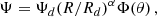 $$ \begin{aligned} \Psi = \Psi _d (R/R_d)^\alpha \Phi (\theta ) \, ,\end{aligned} $$
