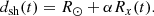 $$ \begin{aligned} d_{\rm sh}(t) = R_\odot + \alpha R_{x}(t) . \end{aligned} $$