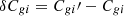 $ \delta C_{gi} = C_{gi}\prime-C_{gi} $