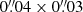 $ 0{{{\overset{\prime\prime}{.}}}}04\times0{{{\overset{\prime\prime}{.}}}}03 $
