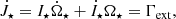 $$ \begin{aligned} \dot{J}_\star = I_\star \dot{\Omega }_\star + \dot{I}_\star \Omega _\star = \Gamma _{\rm ext}, \end{aligned} $$