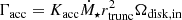 $$ \begin{aligned}&\Gamma _{\rm acc} = K_{\rm acc} \dot{M}_{\star } r_{\rm trunc}^2 \Omega _{\rm disk,in} \end{aligned} $$