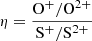 $$ \begin{aligned} \eta = \frac{\mathrm{O}^+/\mathrm{O}^{2+}}{\mathrm{S}^+/\mathrm{S}^{2+}} \end{aligned} $$