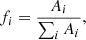 $$ \begin{aligned} f_i = \frac{A_i}{\sum _i A_i} , \end{aligned} $$