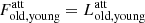 $ F_{\mathrm{old,young}}^{\mathrm{att}} = L_{\mathrm{old,young}}^{\mathrm{att}} $