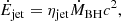 $$ \begin{aligned} \dot{E}_{\rm jet}=\eta _{\rm jet}\dot{M}_{\rm BH}c^2, \end{aligned} $$