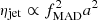 $ \eta_{\rm jet}\propto f_{\rm MAD}^2a^2 $
