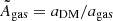 $ \tilde{A}_{\mathrm{gas}}=a_{\mathrm{DM}}/a_{\mathrm{gas}} $