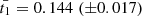 $ \bar{t_1} = 0.144 \; ({\pm}0.017) $